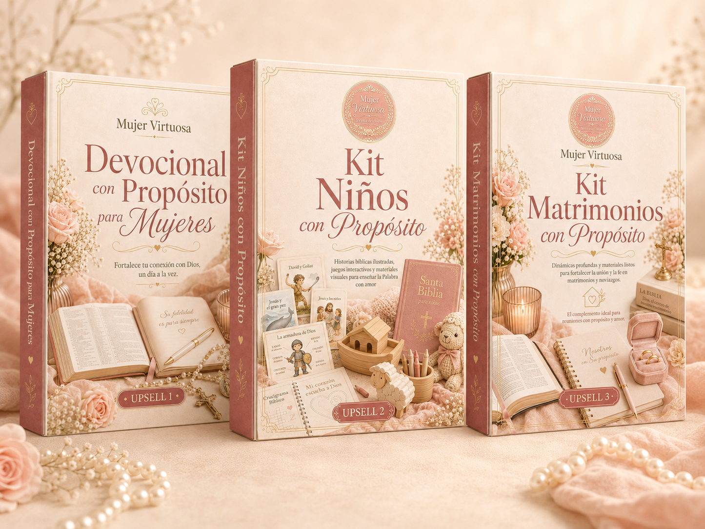 🎀 Pack TODOS en uno: Devocional con Propósito para Mujeres + Kit Niños con Propósito + Kit Matrimonios con Propósito